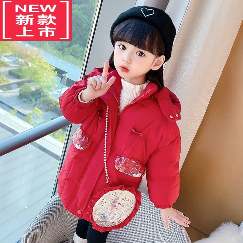 可莉允女童冬季加厚羽绒服女宝宝洋气韩版中长款羽绒棉服小儿童休闲冬装图片