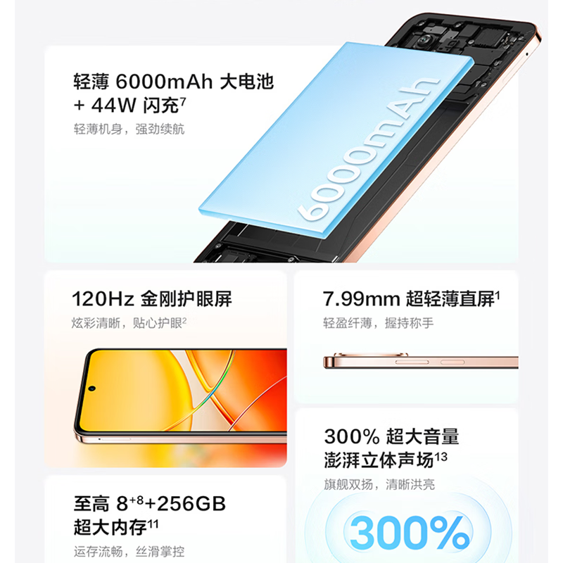 [全新]vivo Y200+ 杏色海 8GB+256GB 第二代骁龙4 5G芯 双卡5G 5000毫安大电池 44W闪充 5000万影像手机 Y200