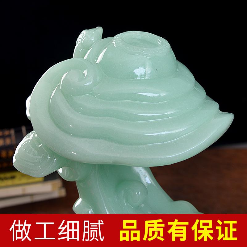 美帮汇汗白玉如意摆件家居客厅酒柜装饰品摆件玉石乔迁新居礼品高清大图