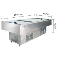 华美(Huamei)2.5米商用卧式展示柜 海鲜市场菜场大容量卧式冰柜 超市冷柜岛柜海鲜岛柜-HD-2500SA
