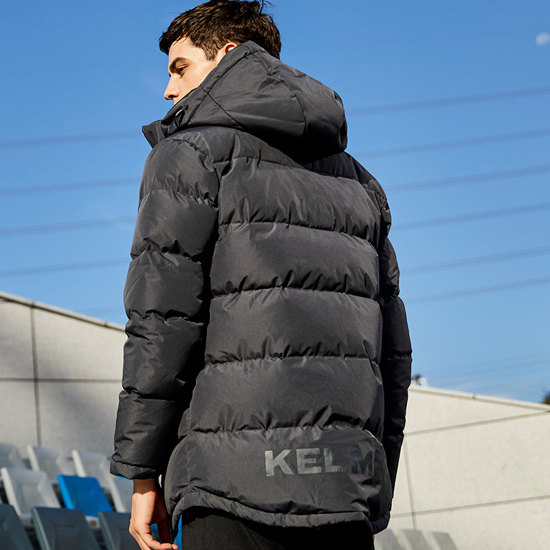 KELME/卡尔美2020冬季运动羽绒服男短款官方旗舰训练保暖连帽外套