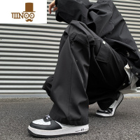 YANXU美式高街工装裤男款秋季潮牌户外机能冲锋裤阔腿宽松直筒休闲长裤