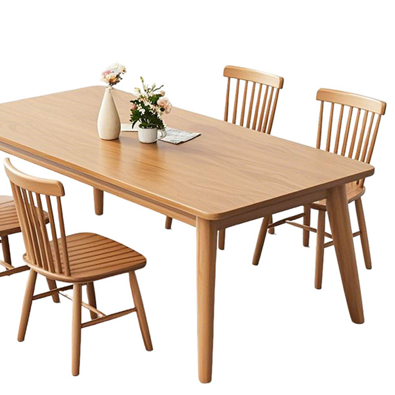 筑亮 餐桌椅 120*70cm+4木椅 套高清大图