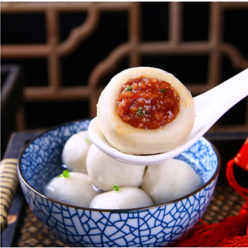 苏宁宜品安井包心鱼丸500g火锅麻辣烫关东煮丸料