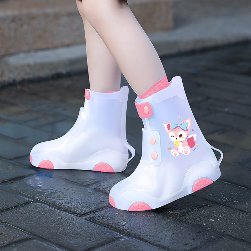 正雨儿童防雪鞋套秋冬防水加厚冬季保暖雪地滑雪脚套玩雪装备雨靴9063 小狐狸【防水防沙防雪+防滑耐磨】 XL