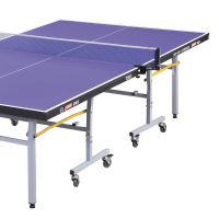 红双喜(DHS)乒乓球台可折叠室内家用有轮子滚轮球桌T2023重量115KG(附网架 兵拍 乒球)