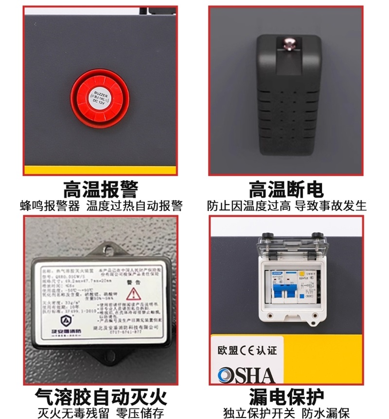 易企采 22加仑三代锂电池智能充电储存防火防爆柜铅蓄电池排风安全柜电瓶车电池防火箱高清大图