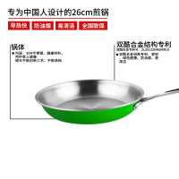 KMW煎锅绿鼎煎锅（苹果绿）Gpotl32-10德国锅具品牌品质 304不锈钢不锈钢平底锅家用煎饼煎蛋饺锅烙饼锅26cm