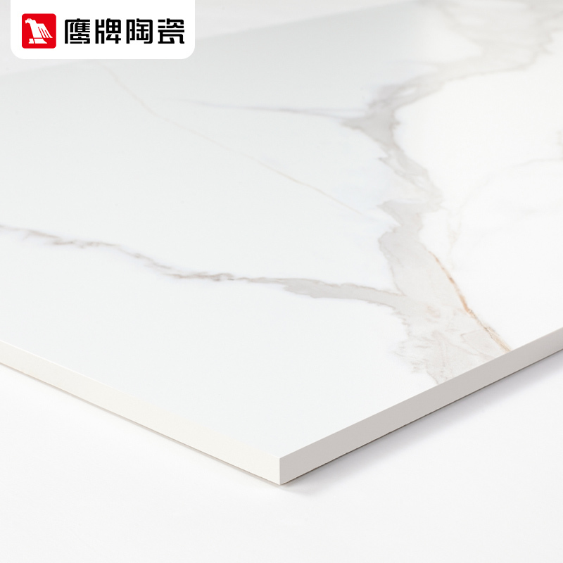 鹰牌客厅瓷砖地砖1200x600全抛釉地板砖卧室白釉瓷砖墙砖雪域白