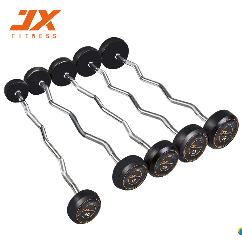军霞(JUNXIA)JX-W522 健身房商用固定杠铃杆1.2米曲杆10KG/15KG/20KG/25KG/30KG-高清大图