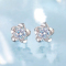 喜钻 S925银镶锆花形绽美耳钉E12009