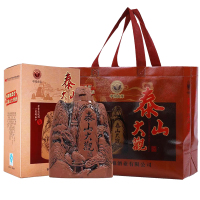 瓷瓶白酒6瓶整箱泰山造型纯粮食酒送礼摆件自饮浓香型52度500ml