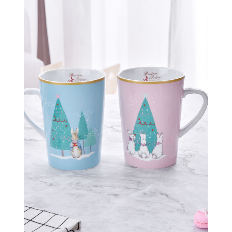 比得兔(Peter Rabbit)圣诞系列情侣陶瓷对杯马克杯早餐杯牛奶杯咖啡杯杯子