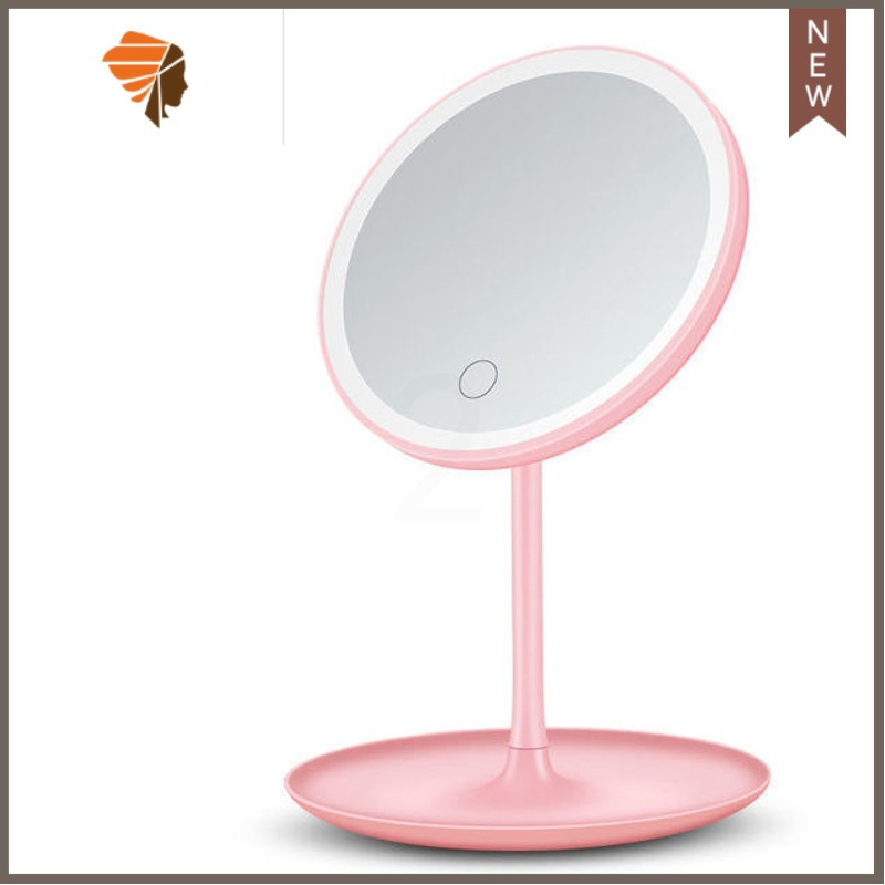 led化妆镜台式美妆镜子便携式可拆卸镜子可调光镜子usb充电化妆镜三维