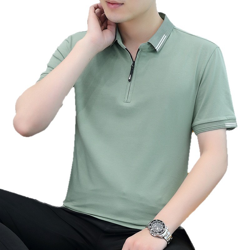 啄木鸟纯棉polo衫短袖男士夏季新款高端翻领时尚修身商务休闲上衣高清大图