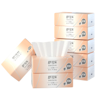 舒可乐 可湿水抽取式纸面巾4层40抽每包原生木浆抽纸纸巾实惠装餐巾纸家庭装纸抽卫生纸家用母婴可用 8包装