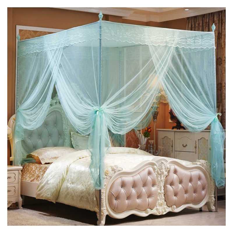 公主花边三开门落地式宫廷蚊帐家用