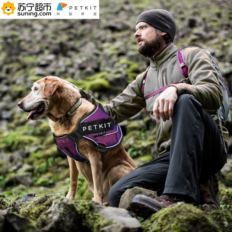 小佩PETKIT防爆冲胸背带背心式狗狗牵引绳狗绳,M号