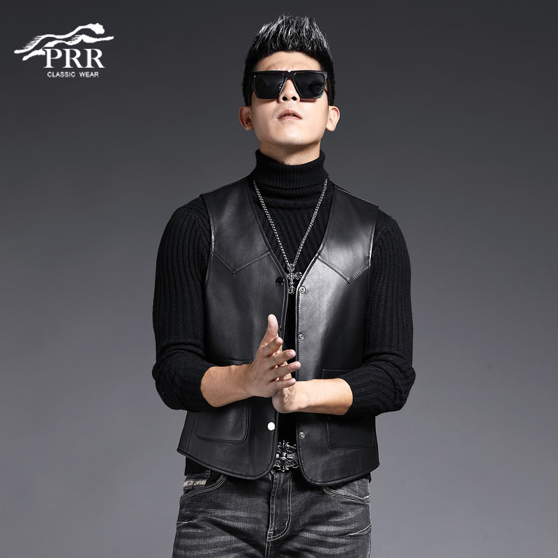 皮马甲男真皮皮衣绵羊皮背心2019秋冬保暖坎肩马夹海宁男士皮夹克