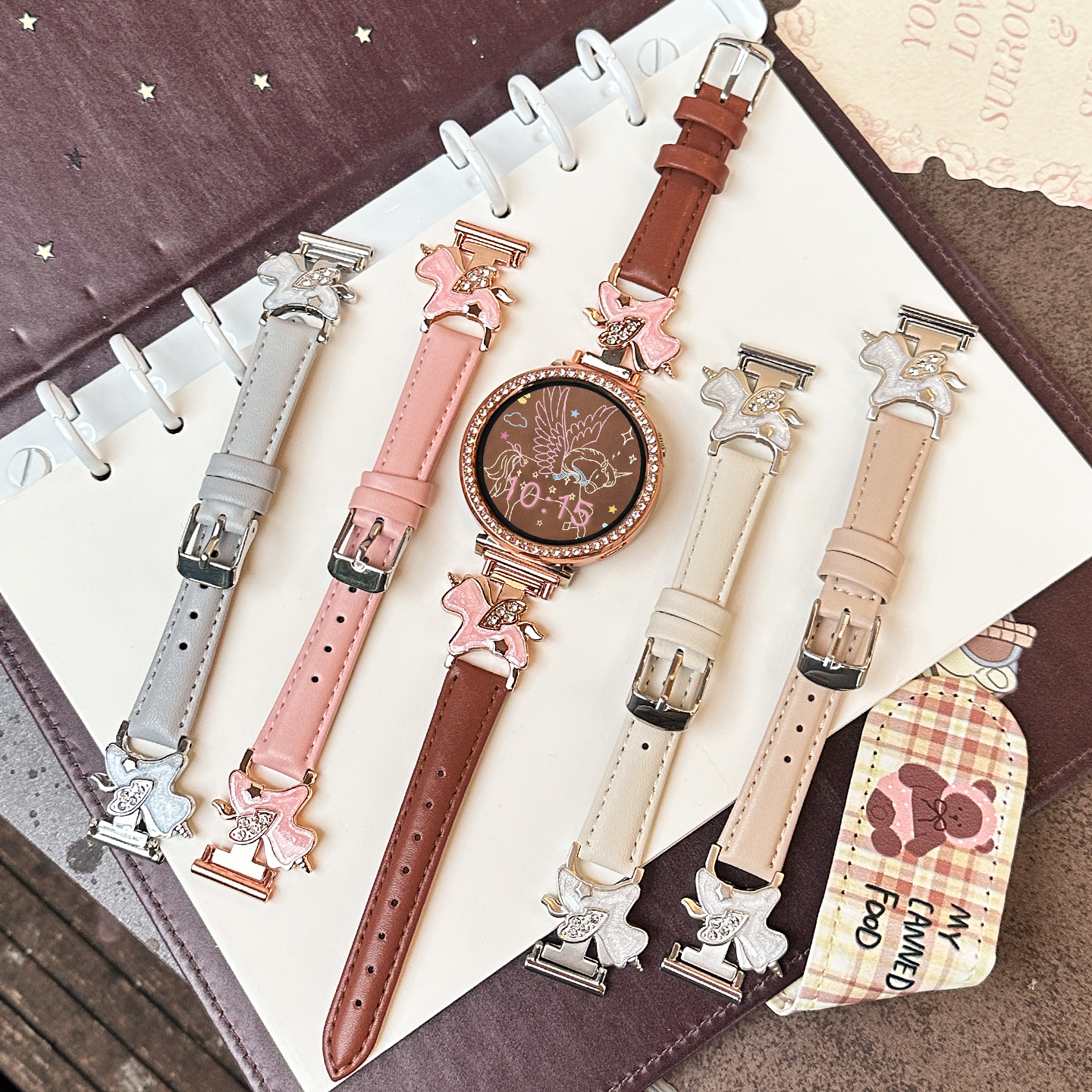 猫咪毛绒挂脖套适用小天才Z11电话手表表带3139B