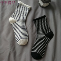袜子女堆堆袜秋冬新款日系条纹卷边中筒学院风运动纯棉松口女袜