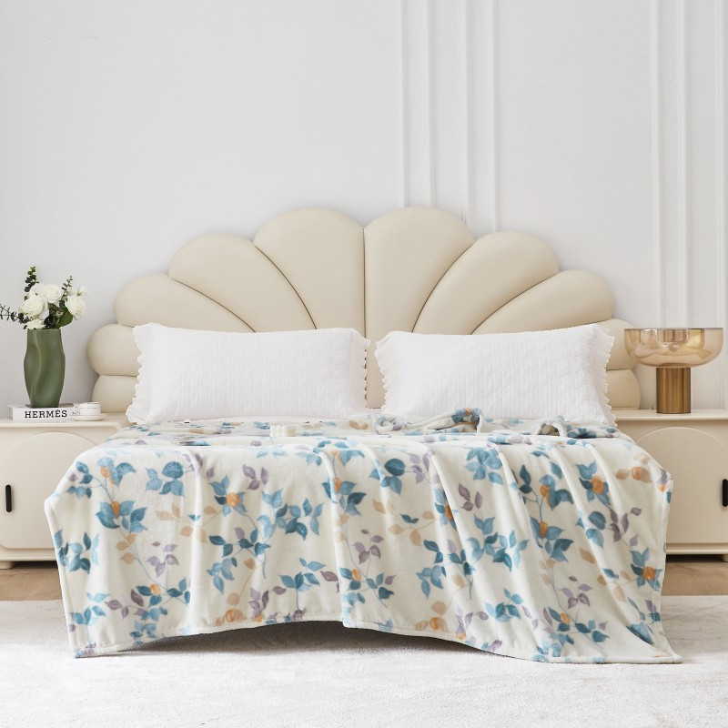 梦洁家纺 亲肤牛奶绒毯:杏花春雨 180*200cm高清大图