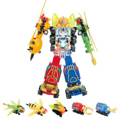 昆虫变形金刚机器人昆虫战队蜻蜓甲虫战士组装合体变形男孩玩具随机一
