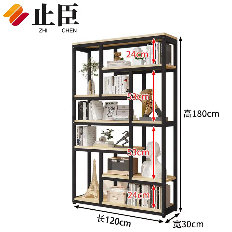 止臣 书架 置物架落地客厅博古架靠墙陈列展示架子 120cm