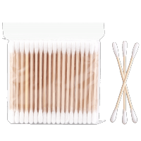 海纳斯(HANASS)棉签/棉球棉签(竹棒型双圆头)100支袋装双头一次性棉签棉棒掏耳朵卸妆化妆卫生消毒棉棒