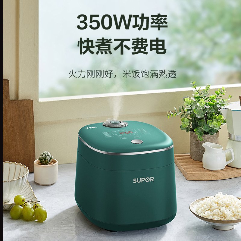 苏泊尔(SUPOR)电饭煲2L迷你家用智能预约小型便携1-3人23分钟快速柴火饭锅SF20FC747 2L容量