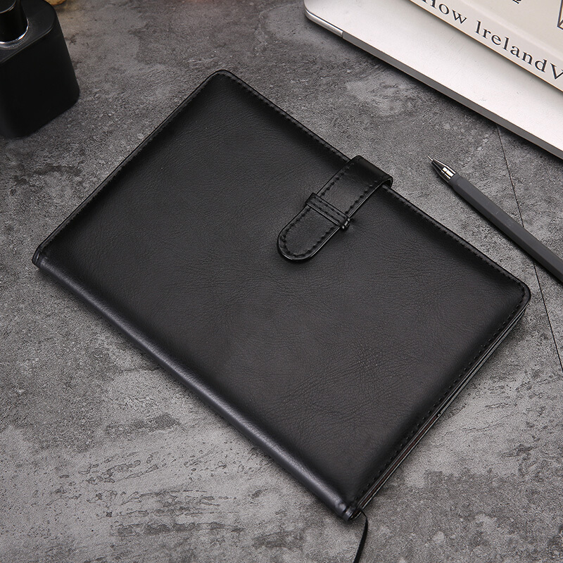 晨光(M&G) APYE8T73A 办公皮本 普惠带扣PU25k100黑 2本装高清大图