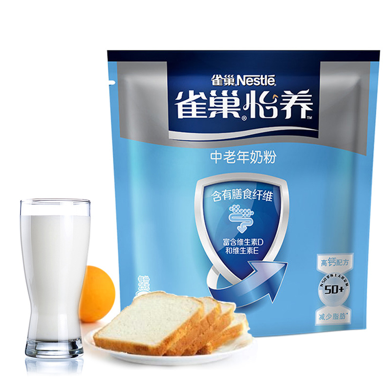 Nestle雀巢怡养中老年营养奶粉400克/袋装(16条*25克)高钙减少脂肪配方 成人牛奶粉高清大图