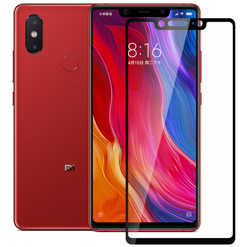 [买2送手机壳]轻万适用小米8se钢化膜xiaomi透明全屏黑色8se玻璃贴膜高清手机保护膜高清大图