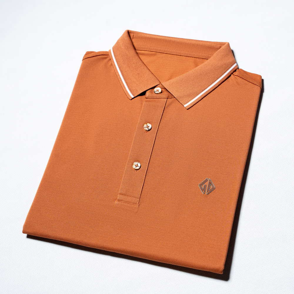 尘界男装纯色短袖POLO衫男2025夏季新款商务休闲修身翻领高端T恤高清大图