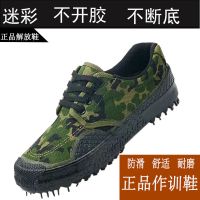 3589迷彩鞋解放鞋男耐磨透气军训作训鞋工地工作劳保鞋低帮鞋 军绿色 37 标准