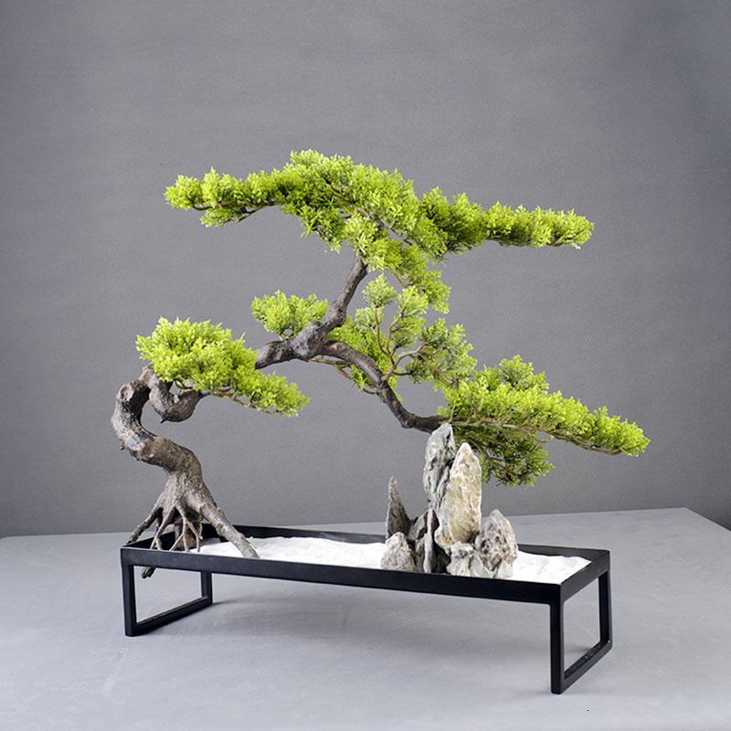家柏饰(CORATED)迎客松盆景摆件新中式客厅书房装饰品新房装饰创意工艺品乔迁礼品高清大图