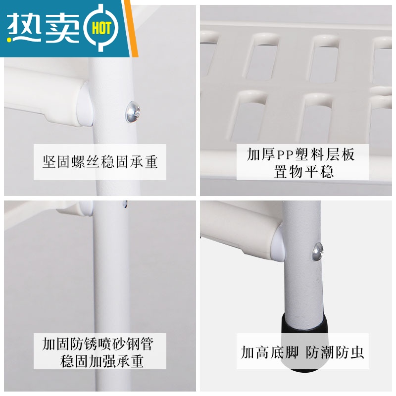 敬平置物架落地铁艺浴室角架卫生间卧室多层厨房收纳储物架花架层架 C款:五层黑色[长34*宽29*高142CM]高清大图