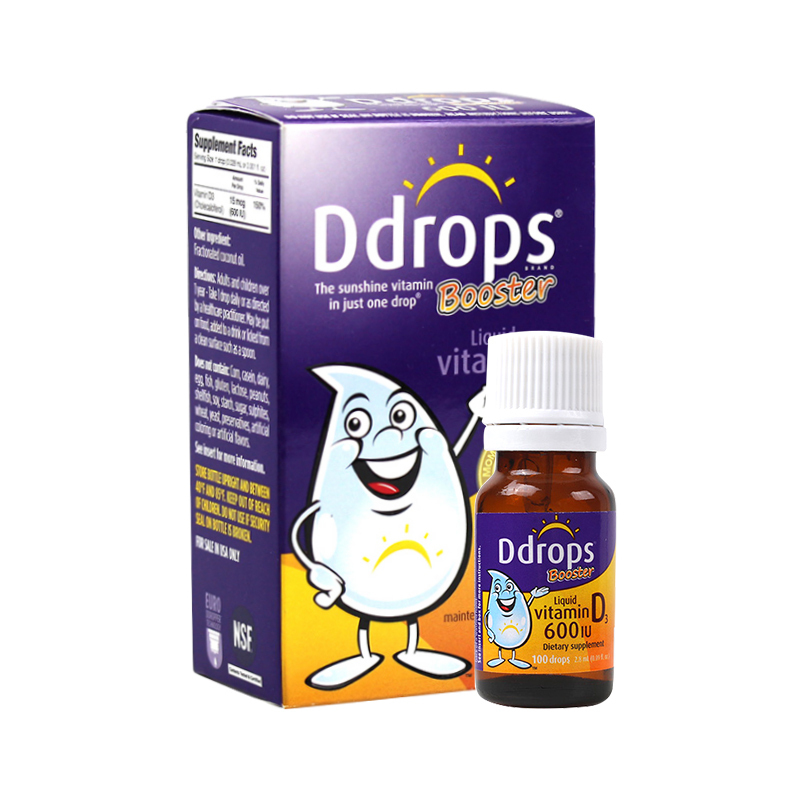 Baby ddrops婴幼儿童维生素D3滴剂 进口 盒装 600IU 2.8ml