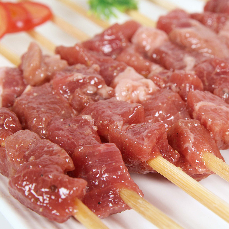 大庄园尚品牛肉烧烤串200g/袋(约10串)腌制BBQ串烧食材半成品 手工串制生鲜牛肉串 烤箱适配高清大图