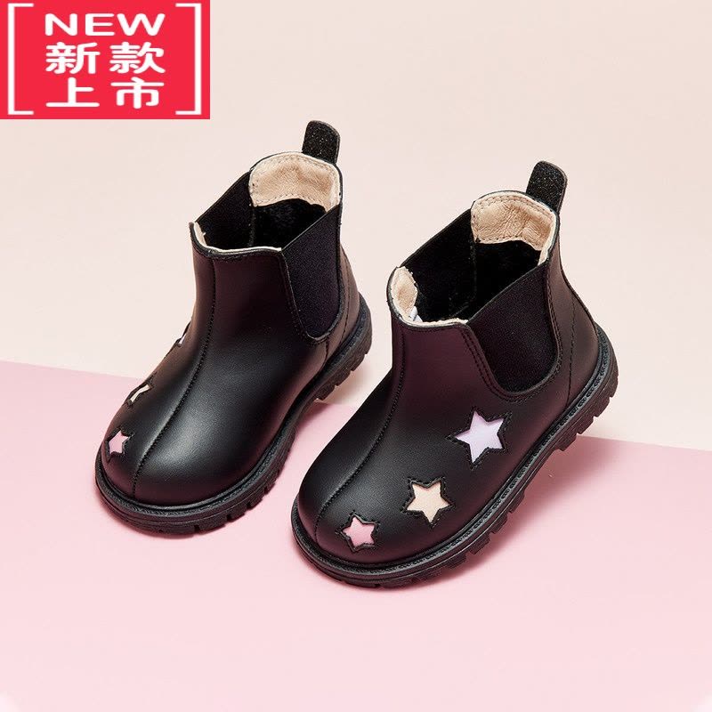 可莉允儿童靴子女童短靴冬季加绒童鞋宝宝公主鞋皮靴小童马丁靴图片