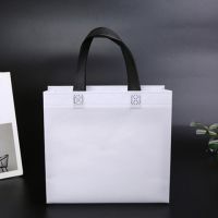 加厚覆膜无纺布袋 服装店袋子 装鞋盒礼品环保手提袋|纯白色加厚覆膜无纺布袋 加大号44*10*37(10只装)