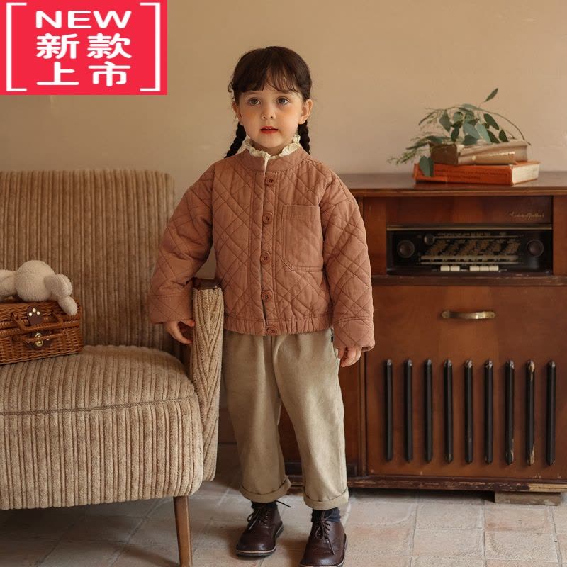 可莉允2022秋冬新品儿童百搭幼儿园实用棉服小童休闲洋气棉衣上衣外套图片