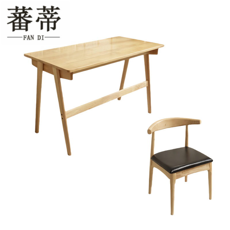 蕃蒂书桌1.2m桌子+椅子套高清大图