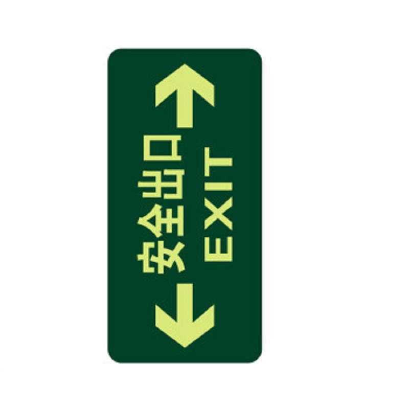 得丰标识贴 安全出口地贴夜光地贴荧光指示牌提示荧光通道牌 疏散方向 双向安全出口5个装