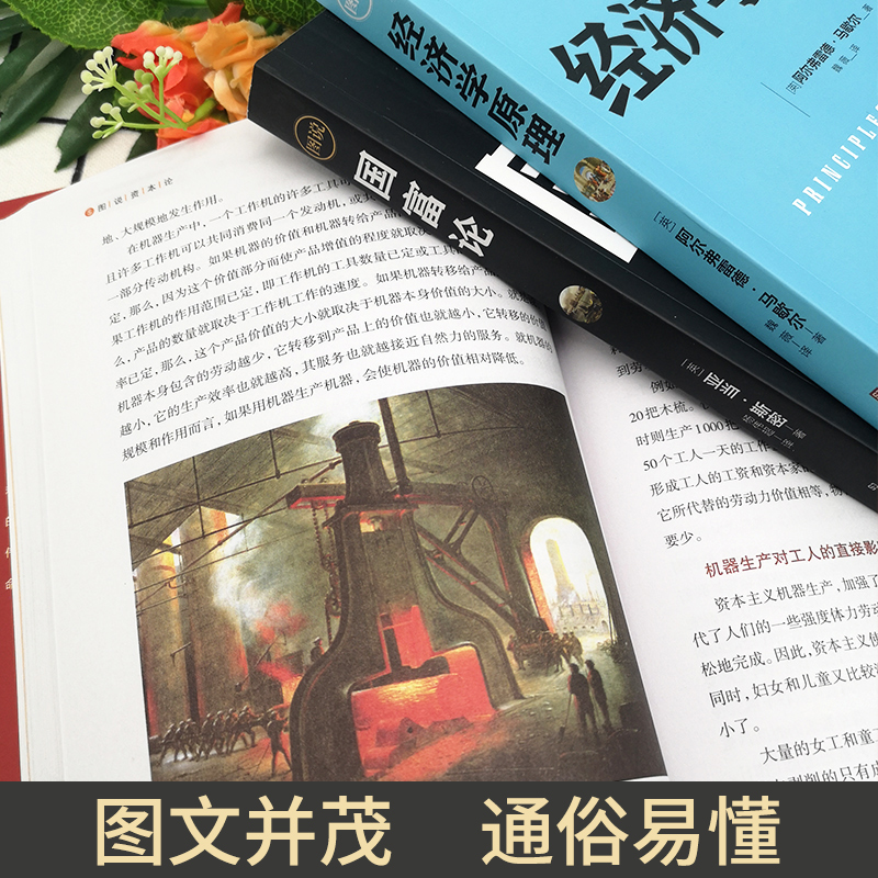 [正版]全3册资本论+经济学原理+国富论 亚当斯密 卡尔马克思 沉思录宏观微观经济学基础投资理财道德情操论哲学知识书籍高清大图