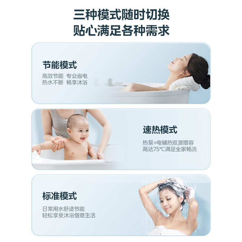 美的(Midea)空气能热水器200升电辅热一级能效睿泉系列家用分体式RSJF-V33/RDN8-X1-200-(E1)