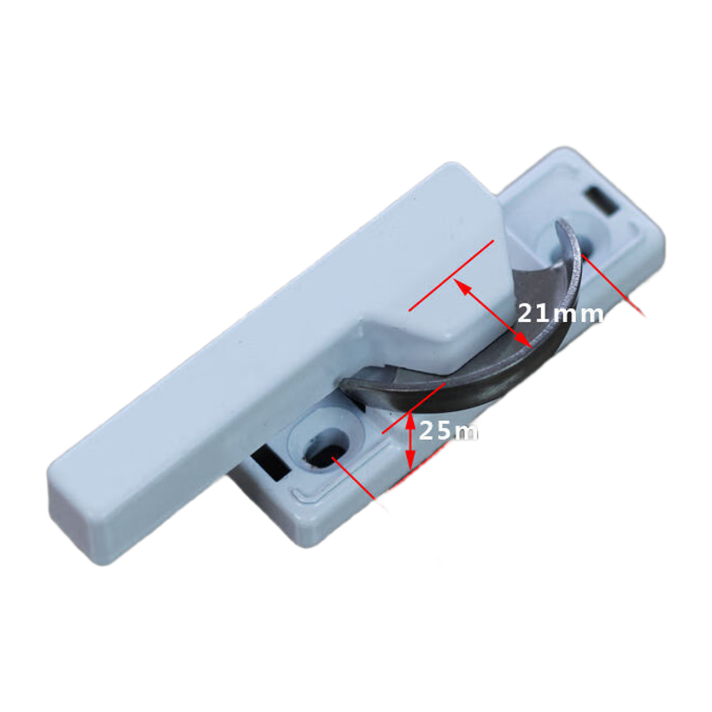 鸣固 铝合金门窗方柄月牙锁 右[孔距42-48mm]1号钩 TS267841950高清大图
