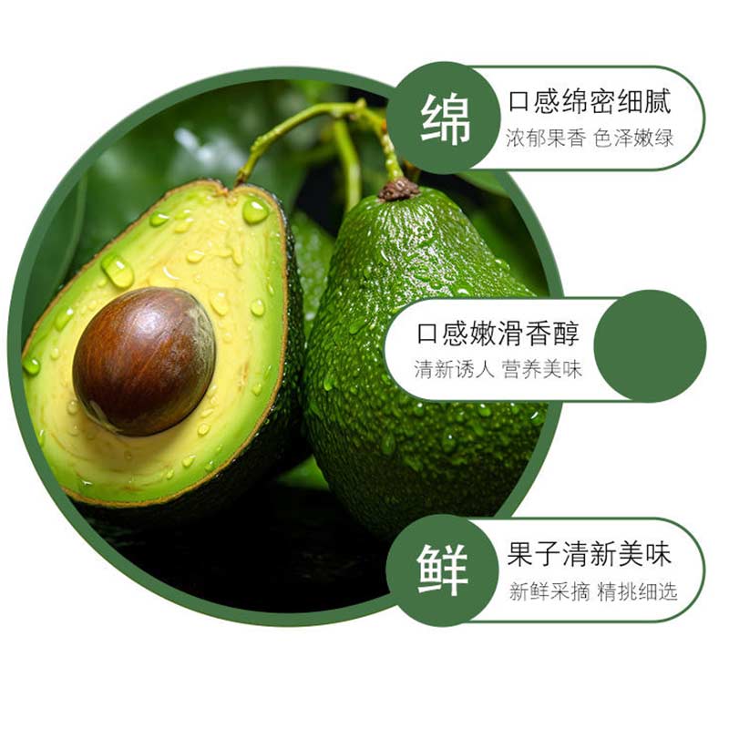 [西沛生鲜]进口新鲜牛油果 进口新鲜水果 4个装 单果190g-220g高清大图