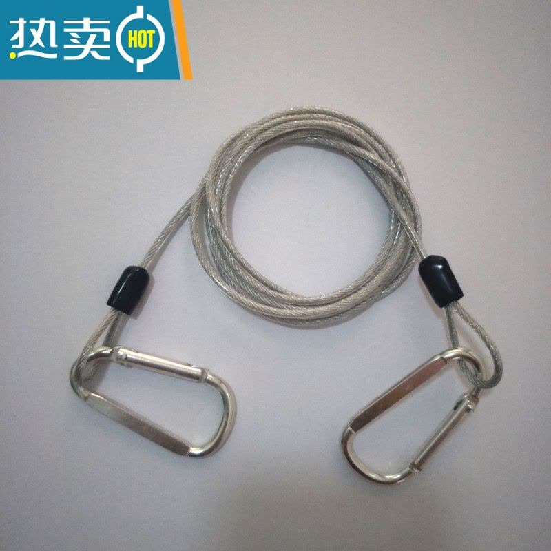 敬平包胶钢丝绳带挂扣寝室宿舍窗帘床帘挂绳户外晾衣绳床幔支架绳子 1米银色+2扣图片