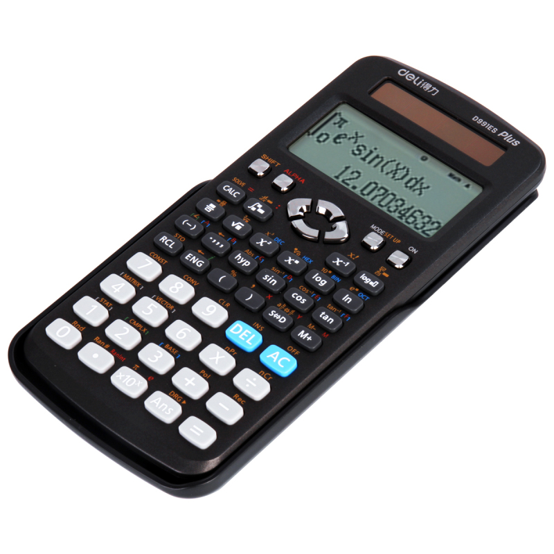 得力d991es函数计算器白黑单位个